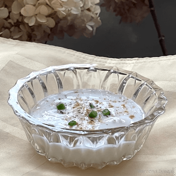 Plain Raita Recipe. Indian Condiment.