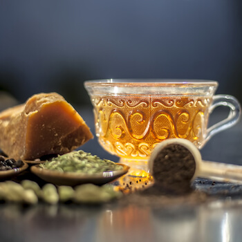 Traditiona Indian Jaggery Tea Recipe.