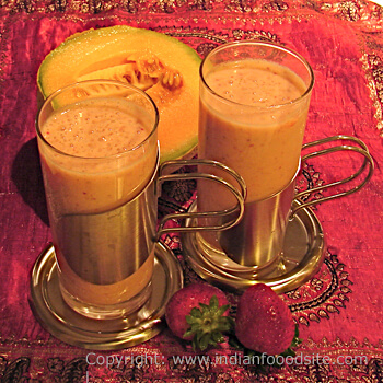 Cantaloupe Strawbery Sharbat Recipe