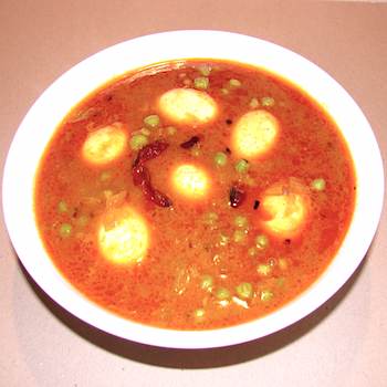 Egg Curry Recipe. Indian dish mildly spiced.