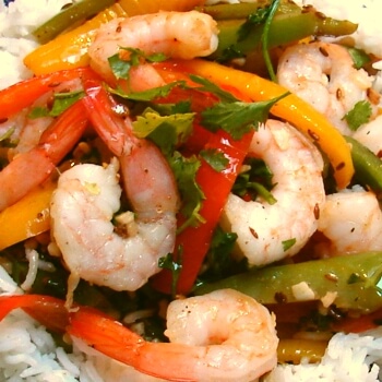 Shrimp Jalfrezi Recipe. Indian Food.