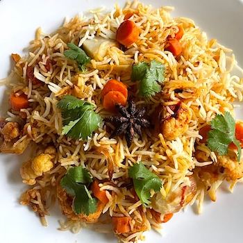 Vegetable Biryani Recipe. Indian Rice Dish.