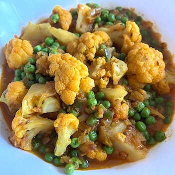 Indian Food: Cauliflowr with Peas Recipe