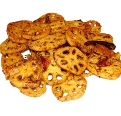 Stir Fry Spicy Lotus Root Recipe. Indian Cooking.